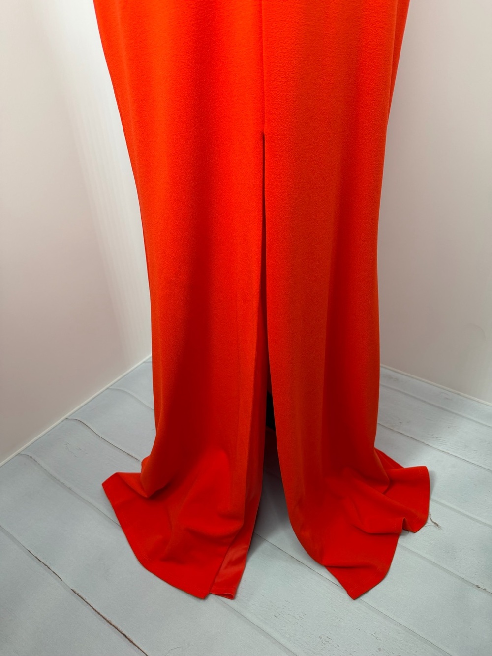JAYGODFREY Coral Red Cutout Gown Size 10 - Picture 5 of 12